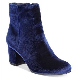 Rebel by Zigi Nanon Block-Heel Booties in Navy